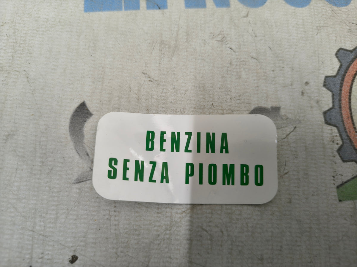 TARGHETTA BENZINA SENZA PIOMBO