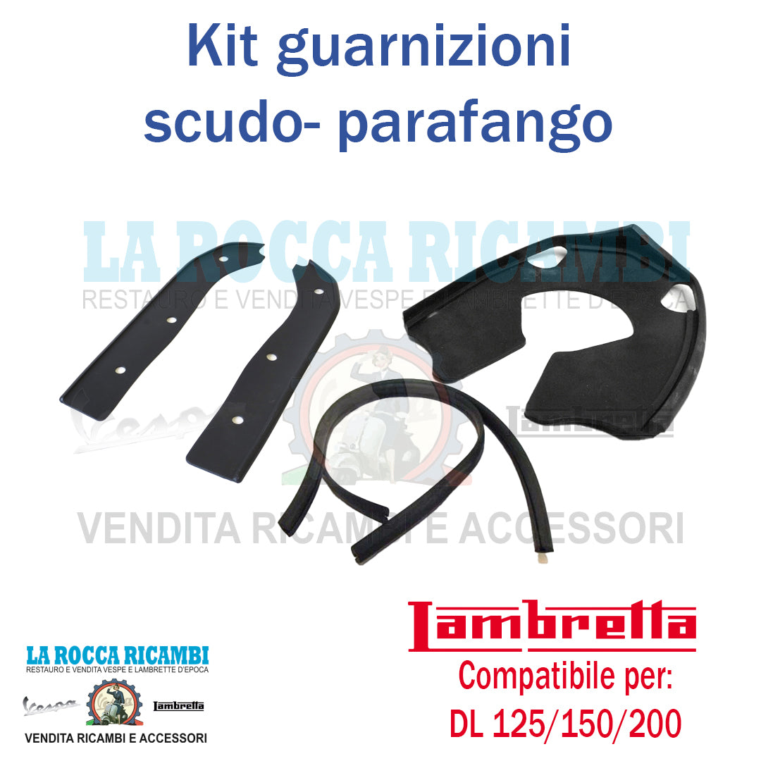 Kit Guarnizione Calandra + Scudo + Parafango Lambretta DL Nere