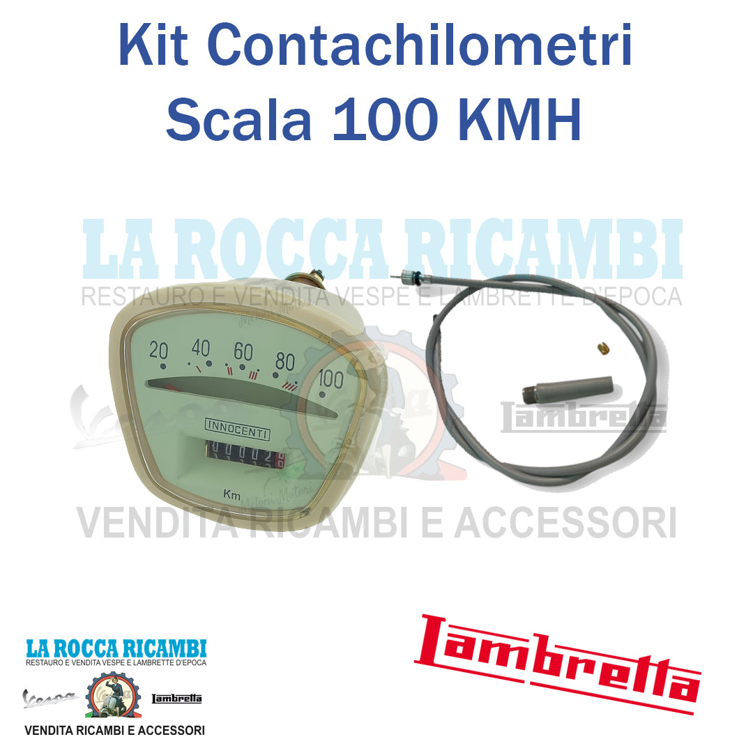Contachilometri 100 KMH + Cavo Trasmissione Lambretta LI 150 Serie 3 - SPECIAL 125/150