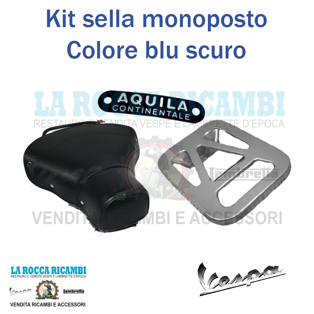 Kit sella anteriore + piastra posteriore Vespa VNA/VBA/VBB/GL (Colore Blu Scuro)