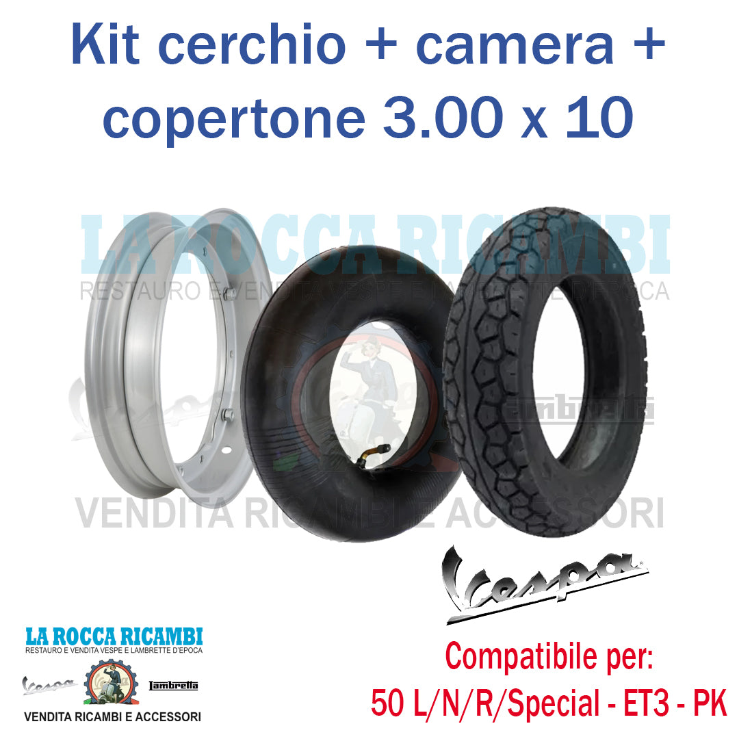 Kit Cerchio + Camera + Copertone 3.00 x 10