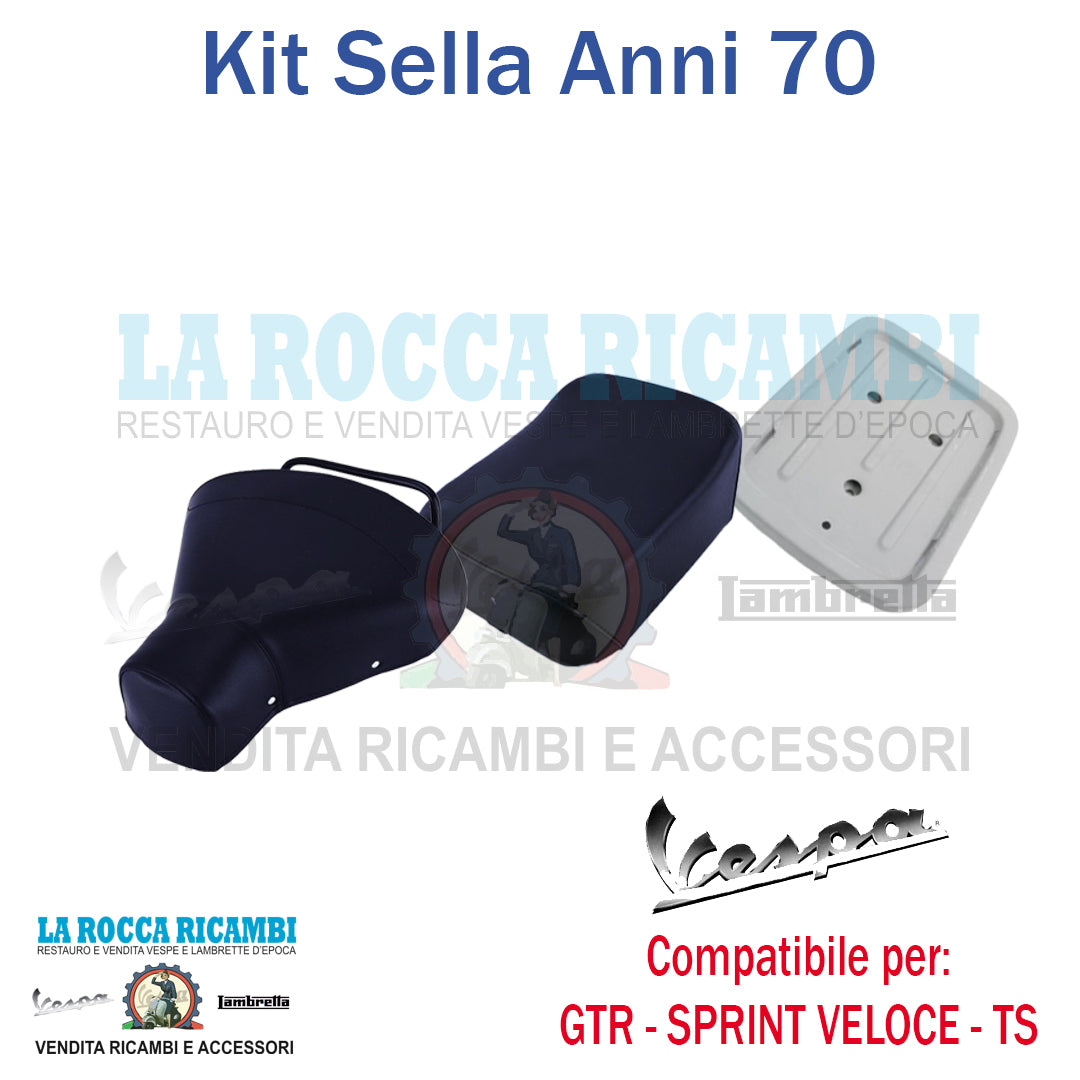 KIT SELLA MONOPOSTO + CUSCINO + PIASTRA VESPA SPRINT VELOCE TS GTR BLU