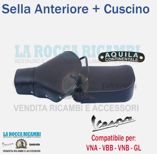 KIT SELLA MONOPOSTO + CUSCINO VESPA VBB VNB VNA GL SPRINT TS GTR BLU SCURO