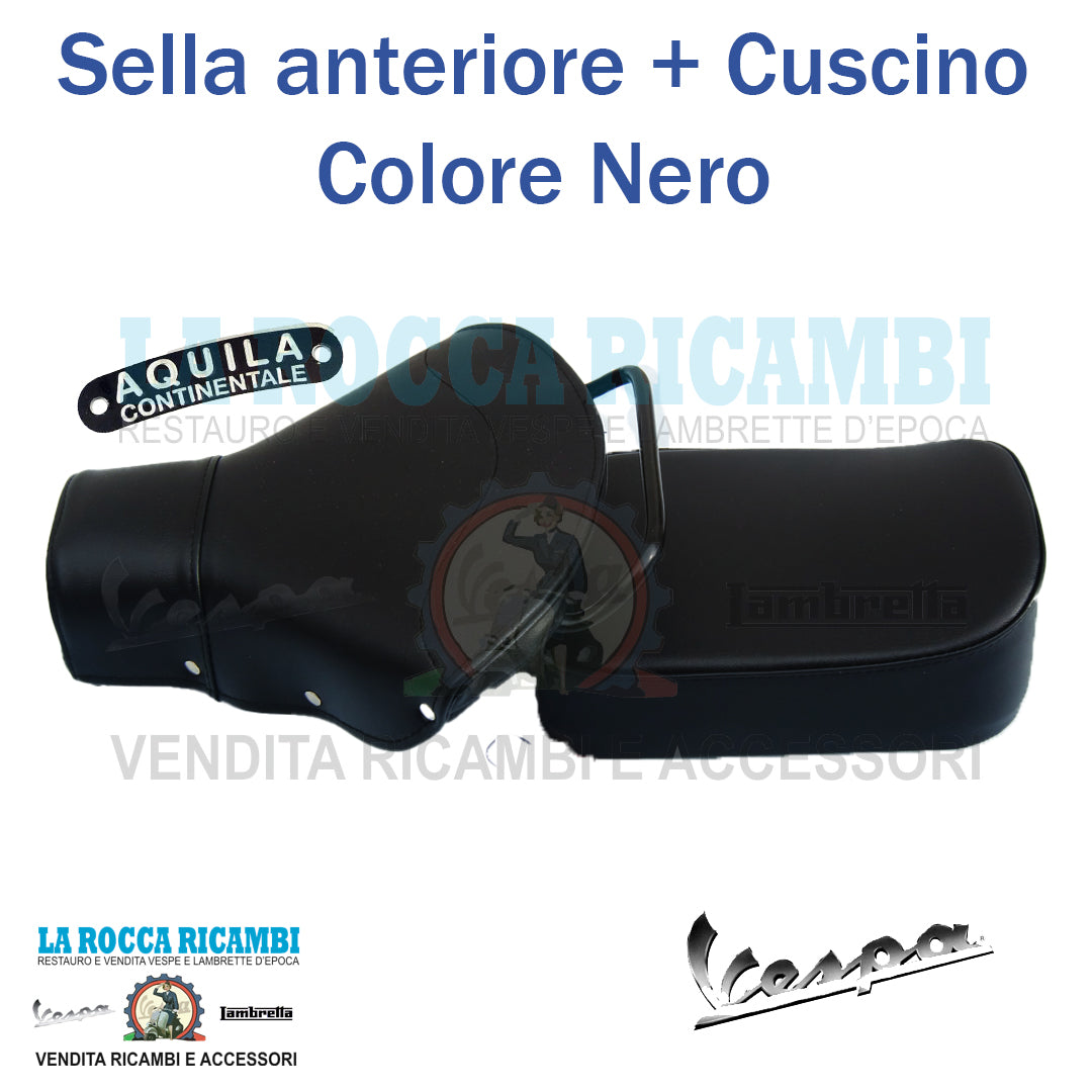 Kit Sella Mono Anteriore + Cuscino Posteriore Vespa VNA - VBA - VBB - GL (Nero)