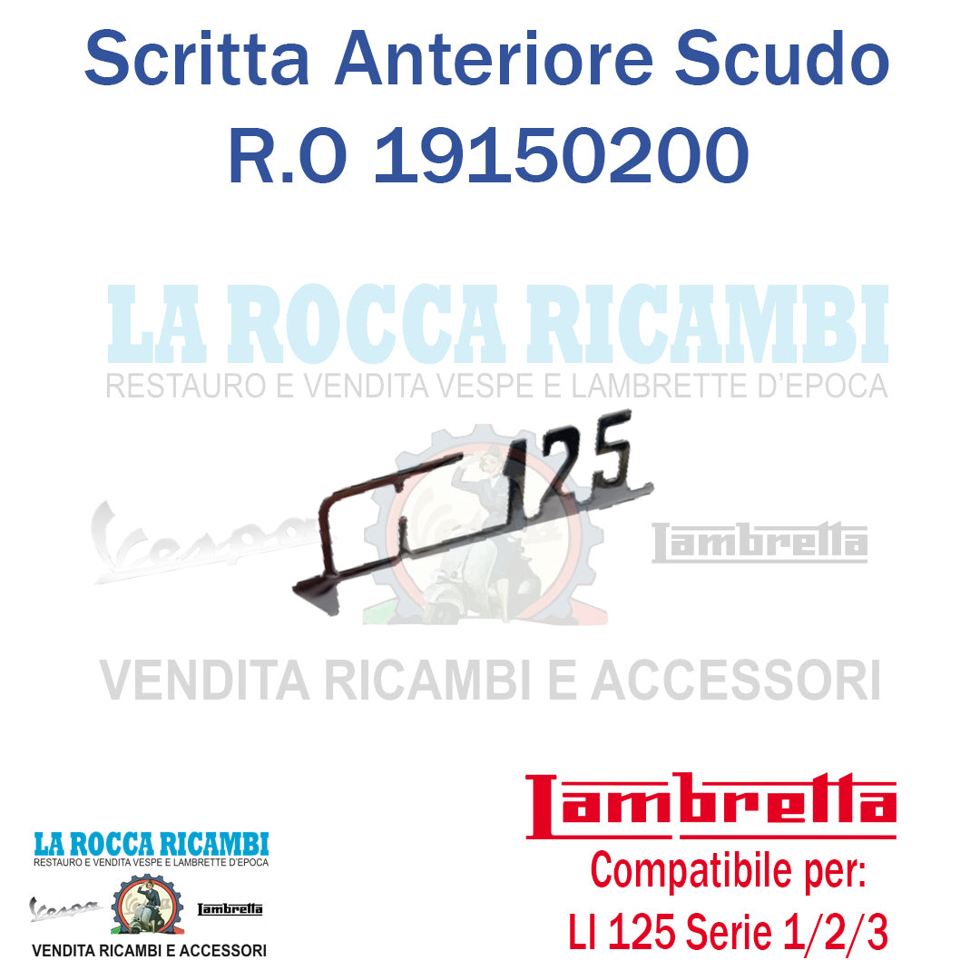 Scritta "LI 125" Scudo Anteriore Lambretta LI Serie 1 / 2 / 3