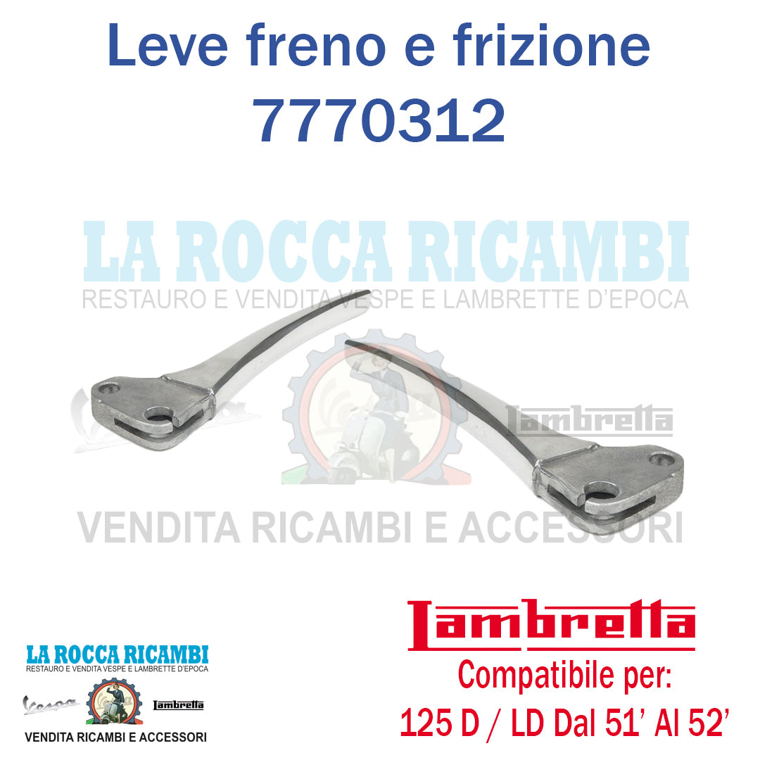 Leve Manubrio Freno e Frizione Lambretta D 125 Dal 1951 AL 1952