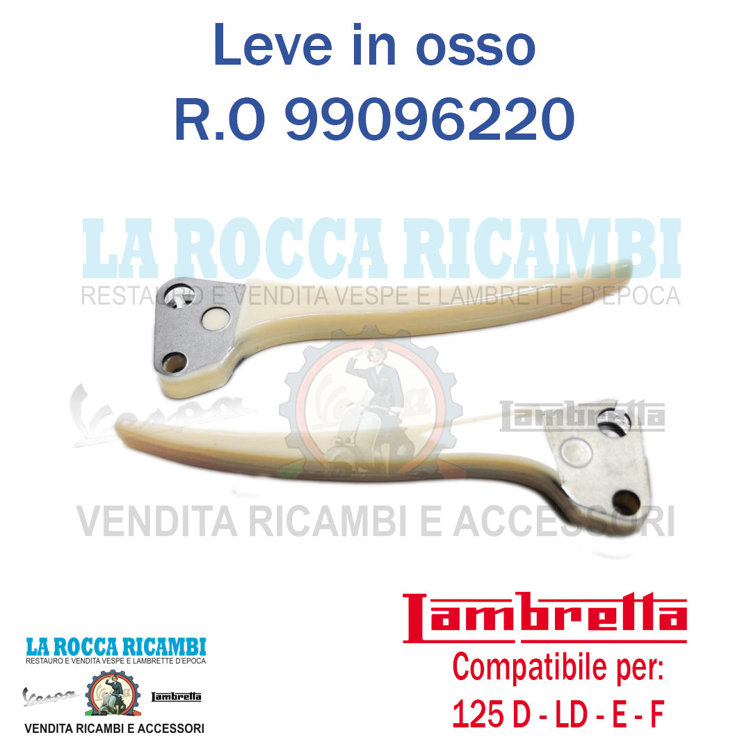 Leve Manubrio Freno e Frizione Lambretta in Osso Lambretta 125 D - LD - E - F Dal 1953 AL 1957