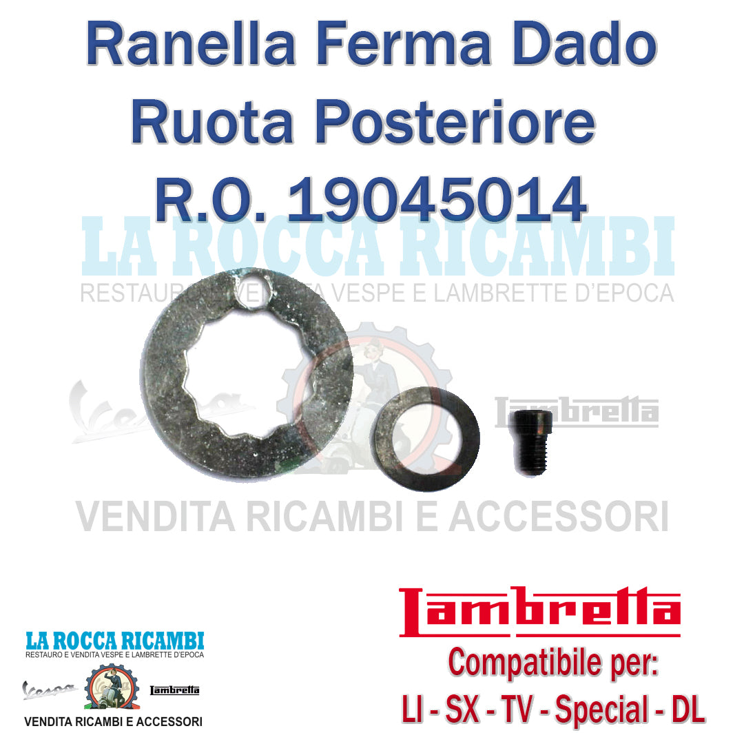 Dado Ferma Rondella Ruota Posteriore Lambretta LI Serie 3 - TV Serie 3 - SX - SPECIAL - DL