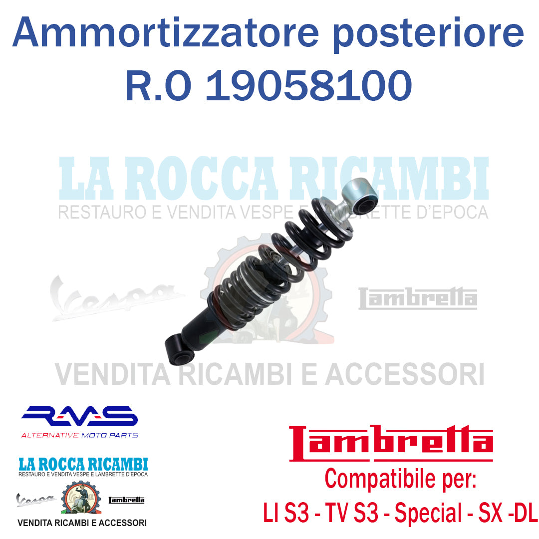 Ammortizzatore posteriore Lambretta LI 125/150 Serie 3 - TV 175 Serie 3 - SPECIAL 125/150 - SX 150/200 - DL 125/150/200