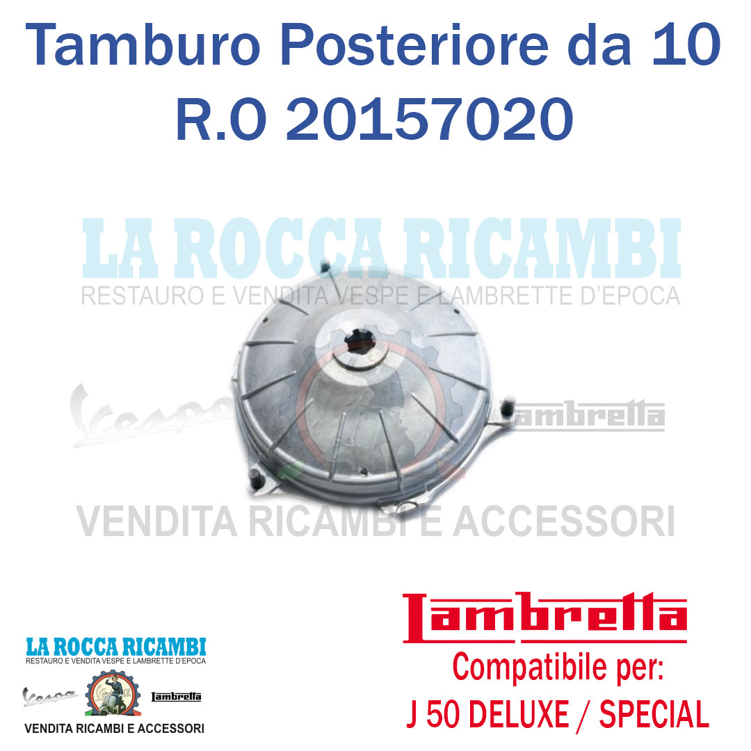 Tamburo Posteriore Lambretta J 50 DELUXE / SPECIAL 10 Pollici