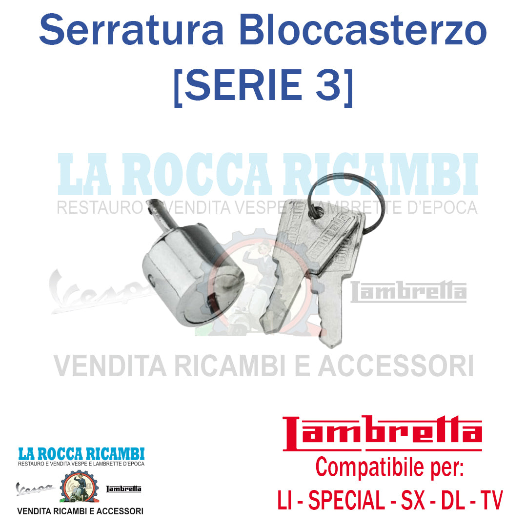 Serratura bloccasterzo Forcella Lambretta LI / TV Serie 3 - SPECIAL - SX - DL