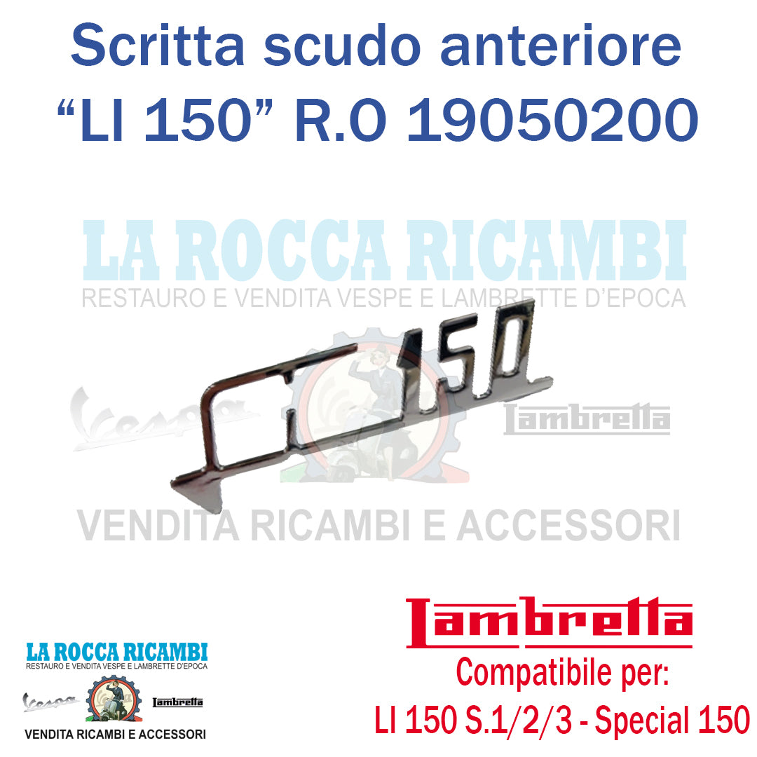 Scritta "LI 150" Scudo Anteriore Lambretta LI 150 Serie 1/2/3 Dal 1958 Al 1965