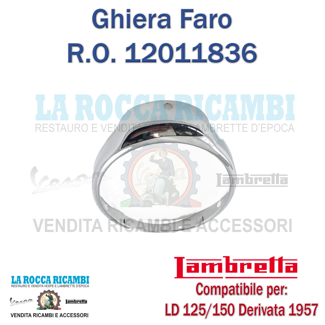 Ghiera / Cornice Faro Anteriore Lambretta LD 125/150 Dal 1957