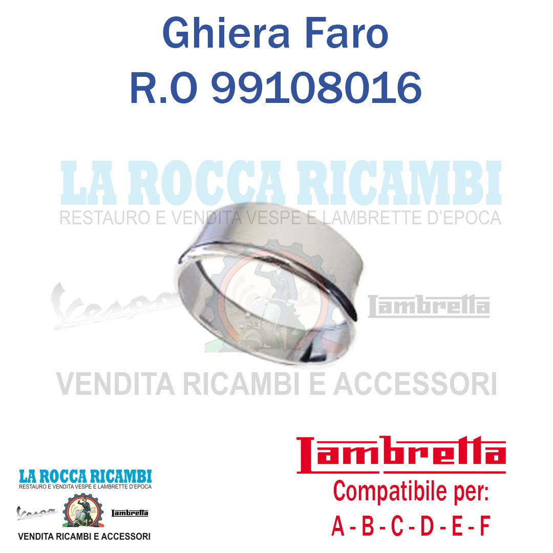 Ghiera / Cornice Faro Anteriore Lambretta A - B - C - D - E - F
