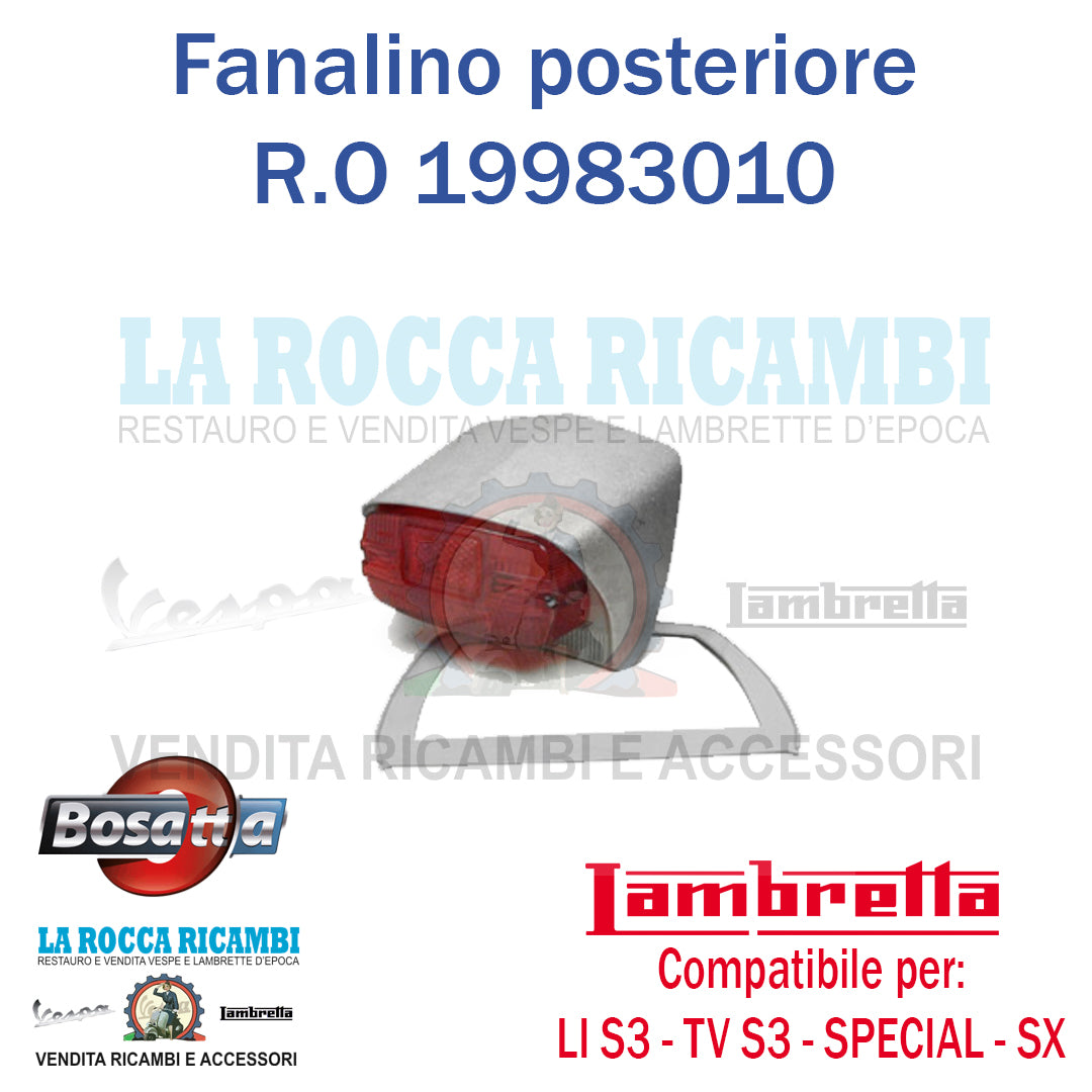 Fanalino Posteriore Lambretta LI / TV Serie 3 - SPECIAL - SX Dal 1961 AL 1968