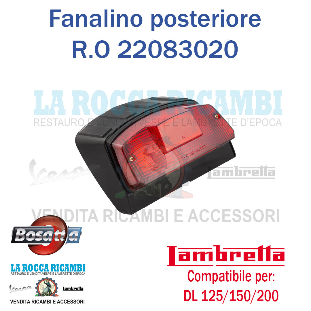 Fanalino Posteriore Lambretta DL 125/150/200 Dal 1970