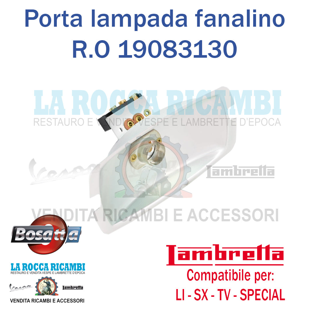 Portalampada Fanalino Posteriore Lambretta LI - TV - SPECIAL - SX Dal 60 Al 68