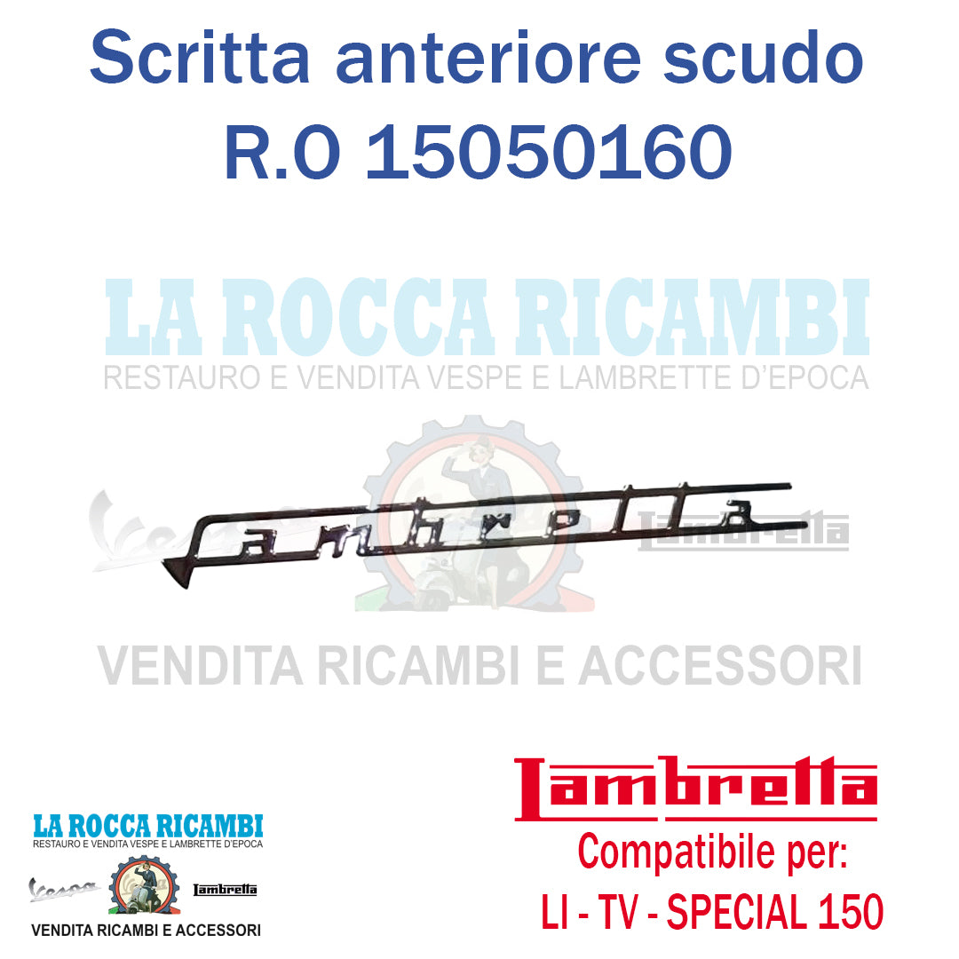 Scritta Sottile "LAMBRETTA" Scudo Anteriore Lambretta LI - TV - SPECIAL 150