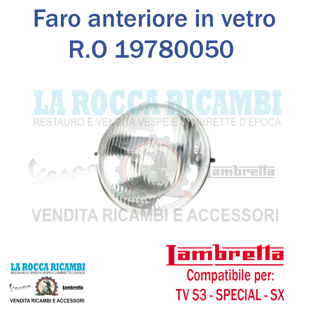Faro Anteriore In Vetro Lambretta TV Serie 3 - SPECIAL - SX