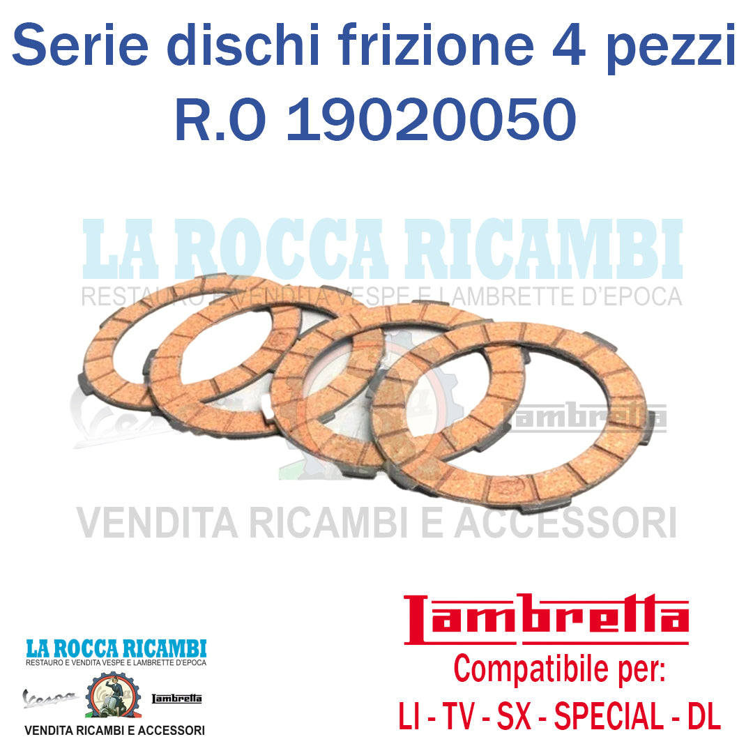 Dischi Frizione 4 Dischi Lambretta LI - TV - SX - SPECIAL - DL