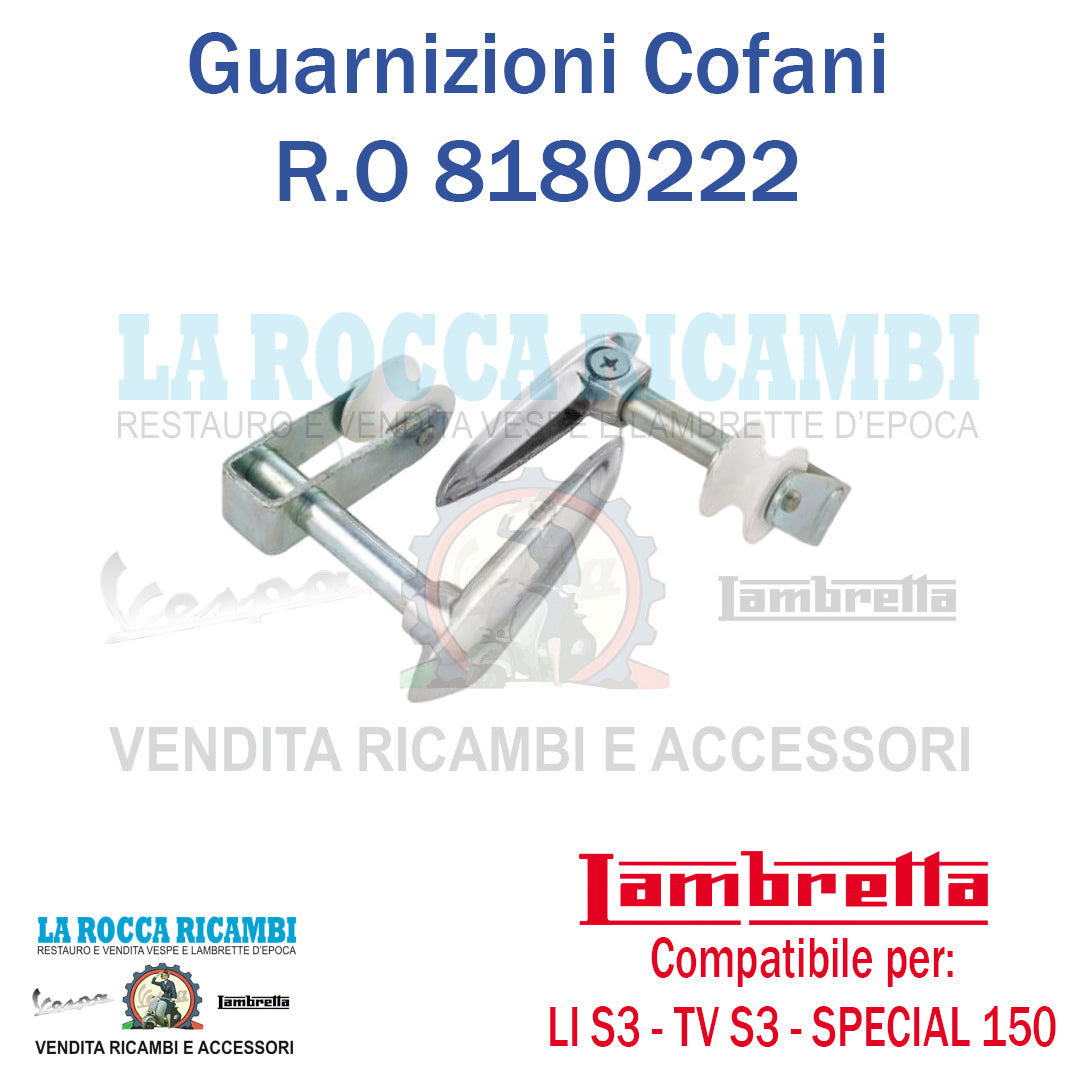 Leve Chiusura Cofani Complete Con Boccole Bianche Lambretta LI Serie 3 - TV Serie 3 - SPECIAL 150