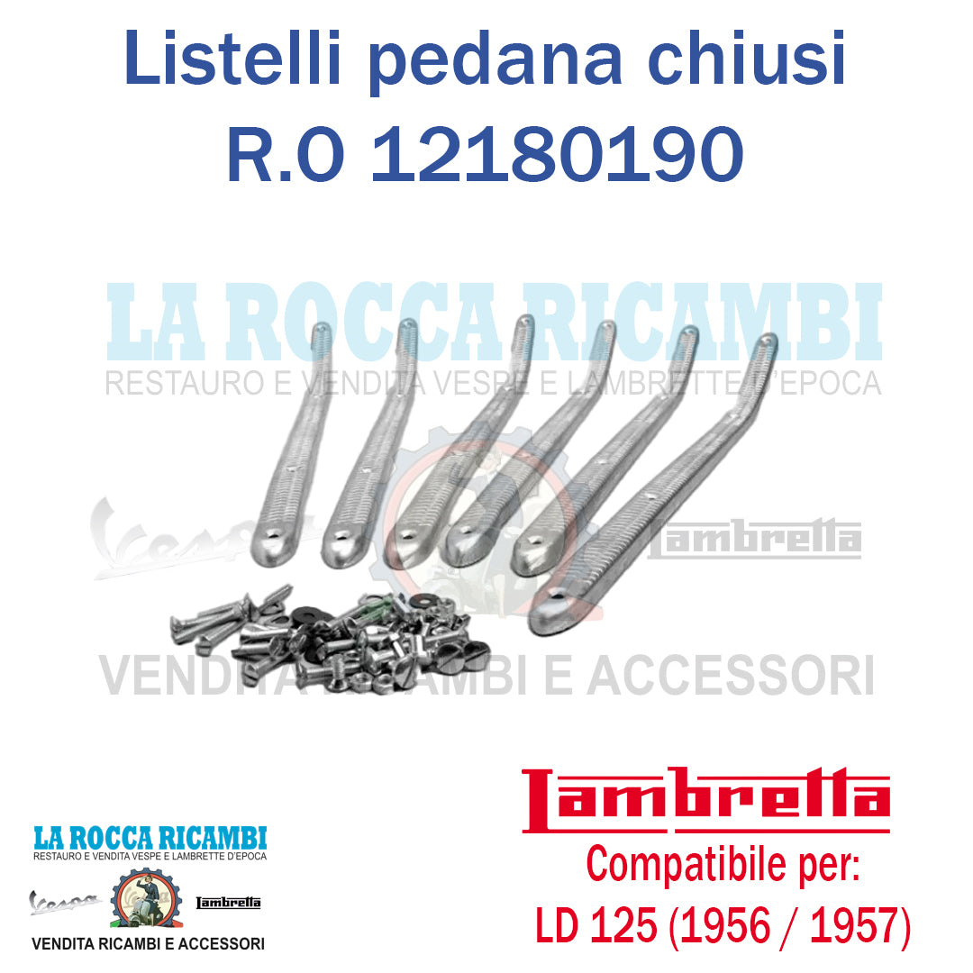 Kit Listelli Pedana Anteriore Chiusi In Alluminio Lambretta LD 125 (1956 / 1957)