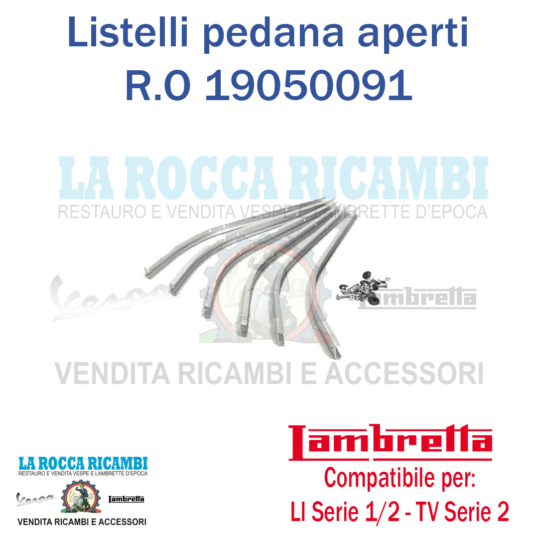 Kit Listelli Pedana Di Alluminio Anteriore Lambretta LI Serie 1/2 - TV 175 Serie 2