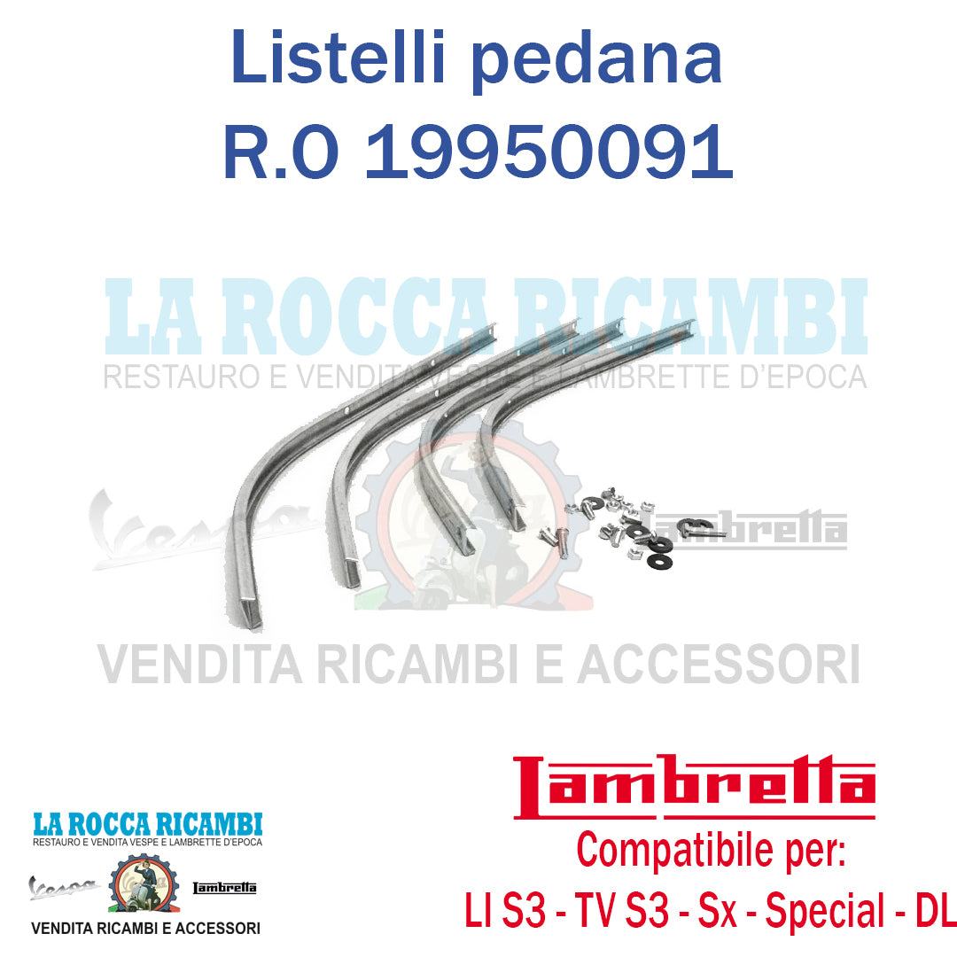 Kit Listelli Pedana Di Alluminio Anteriore Lambretta LI Serie 3 - TV Serie 3 - SX - SPECIAL - DL