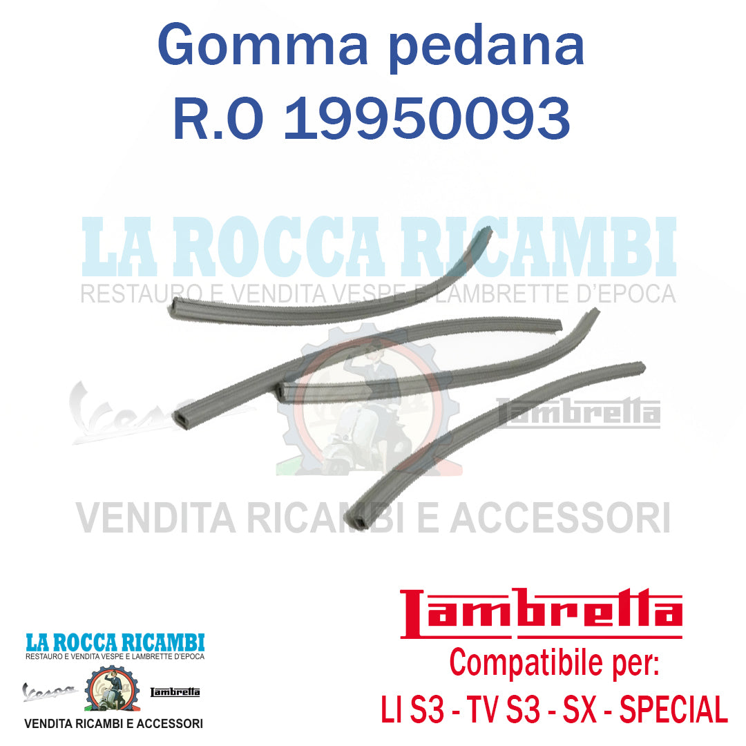 Gomma Listelli Pedana 4 Pezzi Lambretta LI Serie 3 - TV Serie 3 - SX - SPECIAL - J 50 DELUXE