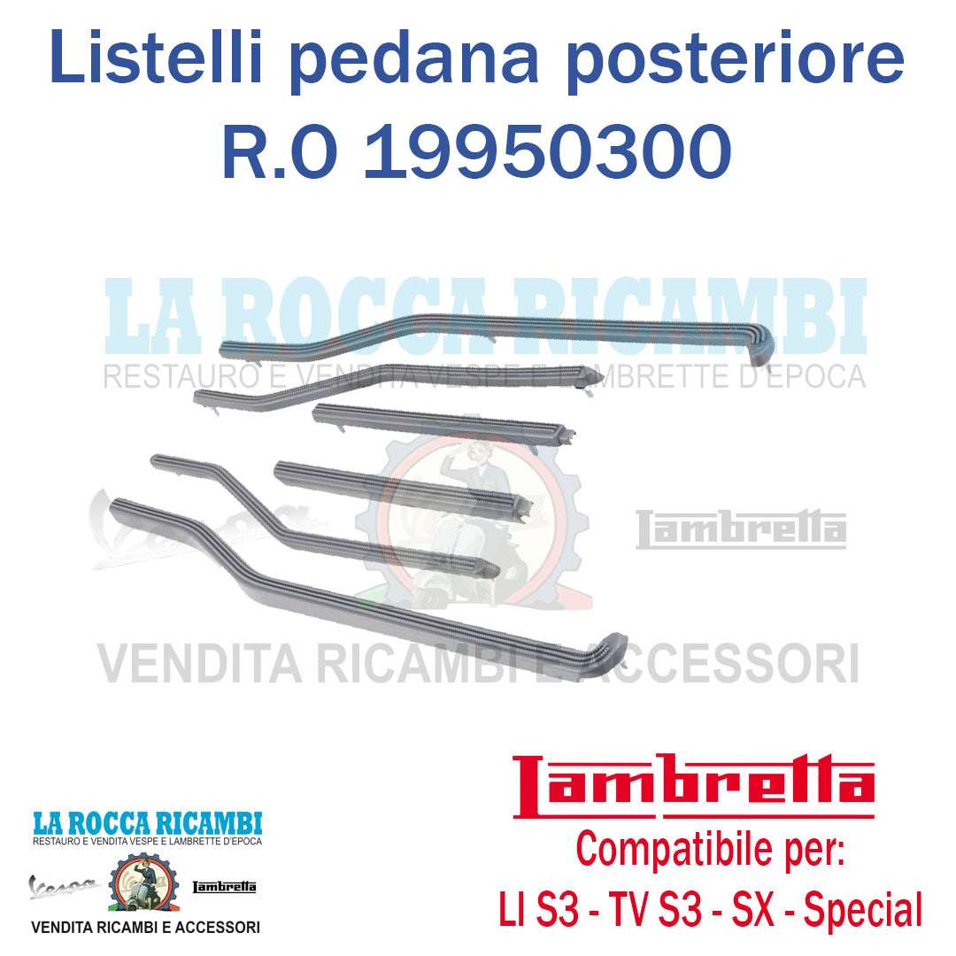 Kit Listelli Pedana Posteriore Lambretta LI 125/150 Serie 3 - TV 175 Serie 3 - SX 150/200 - SPECIAL 125/150