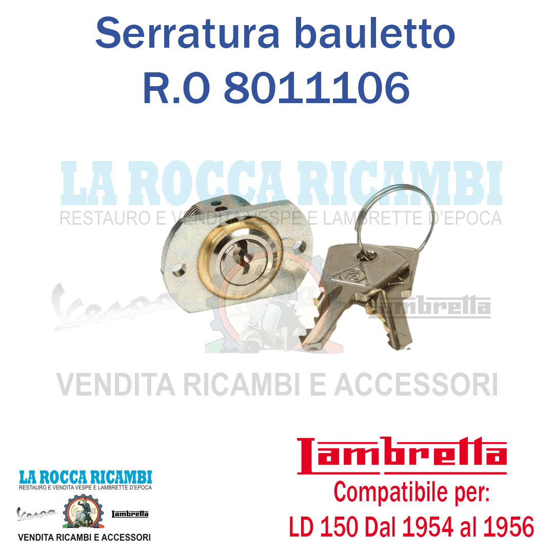 Serratura Bauletto Lambretta LD 150 Dal 1954 al 1956 (interasse fori 40 mm)