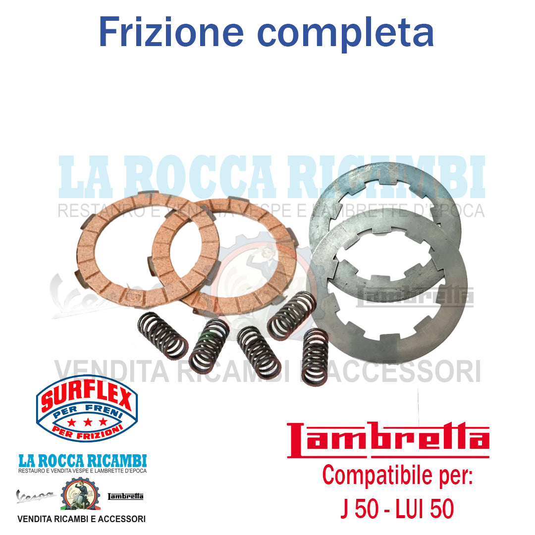Dischi Frizione 2 Dischi + Molle + Dischi Ferro Lambretta J 50 - LUI 50