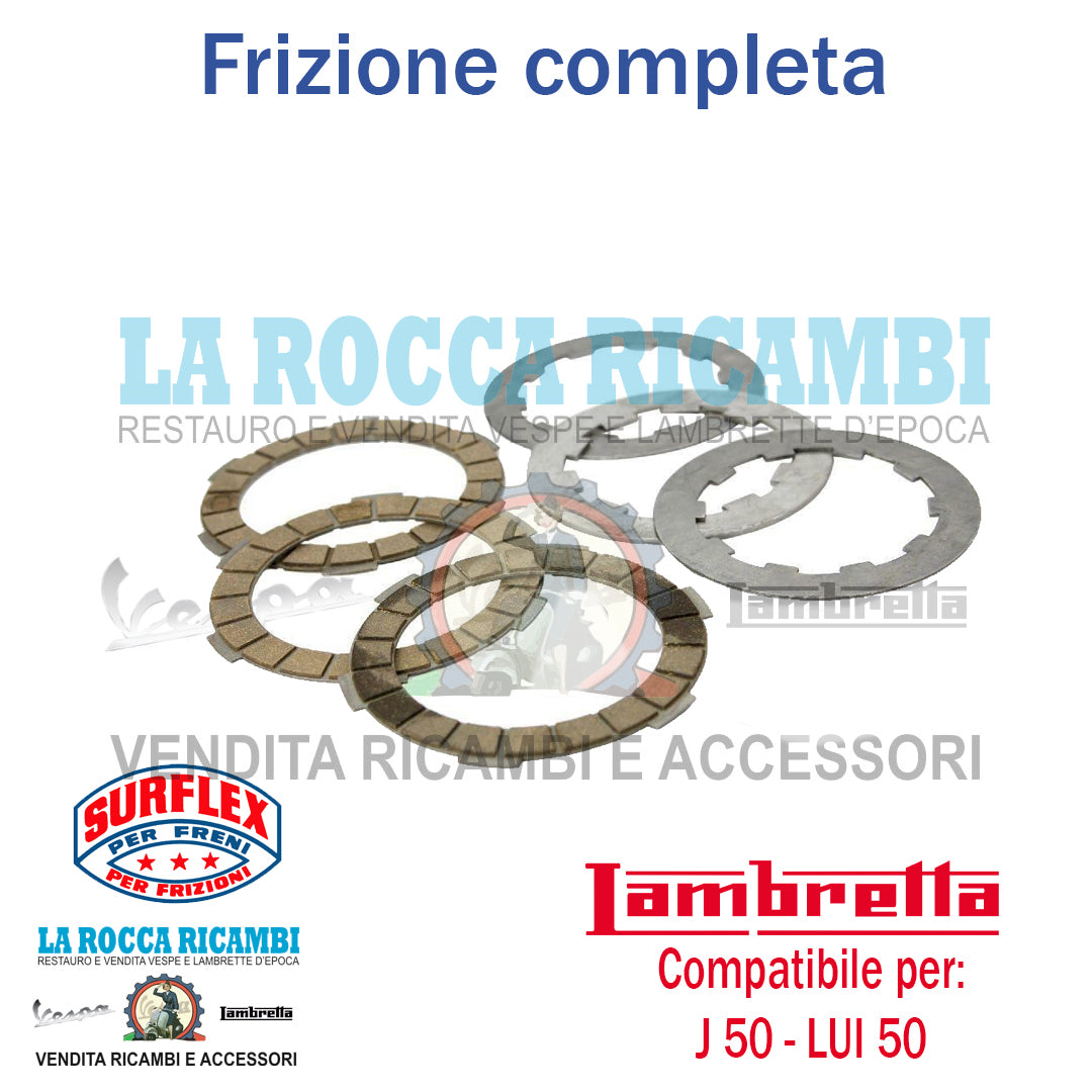 Dischi Frizione 3 Dischi + Dischi Ferro Lambretta J 50 / 100 / 125 - LUI 75