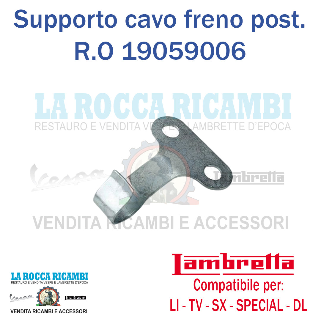 Piastrina supporto cavo freno posteriore al motore Lambretta LI - TV - SX - SPECIAL - DL
