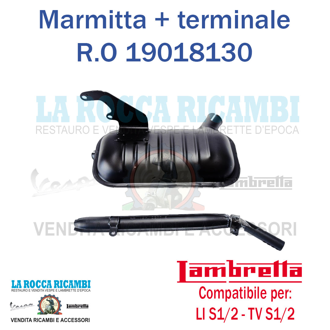 Marmitta + Terminale Lambretta LI 125 / 150 Serie 1/2 - TV 175 Serie 1/2
