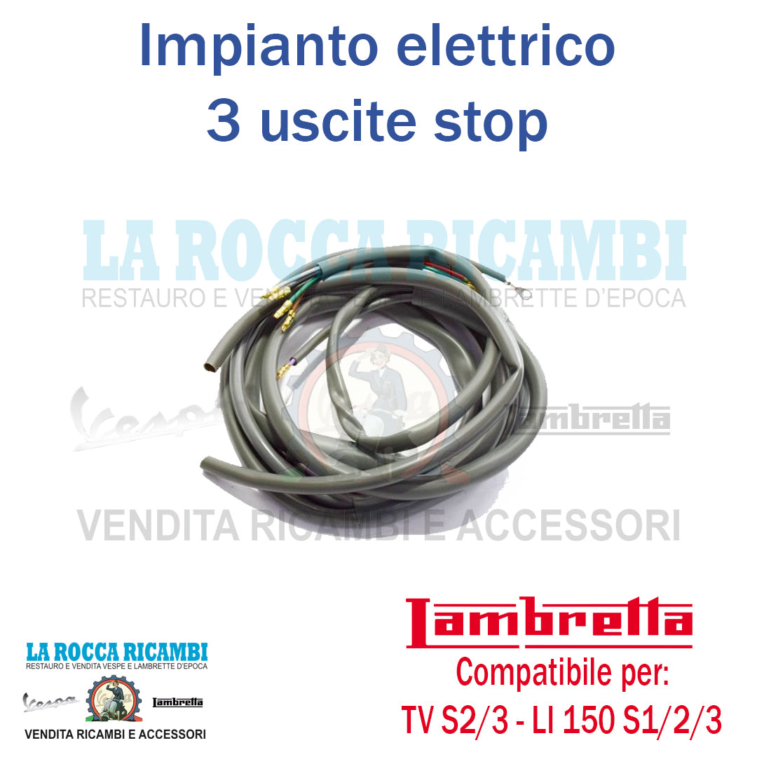 Impianto Elettrico 3 Uscite Stop Lambretta TV 175 Serie 2/3 - LI 150 Serie 1/2/3