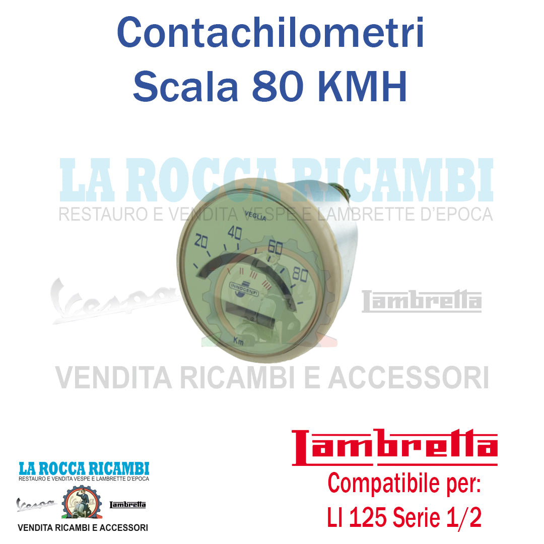 Contachilometri Scala 80 KMH Lambretta LI 125 Serie 1/2