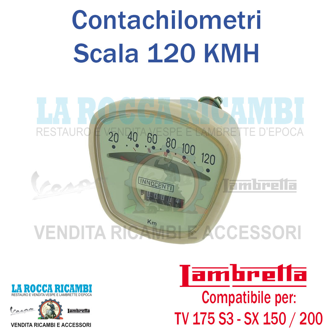 Contachilometri Scala 120 KMH Lambretta TV 175 Serie 3 - SX 150 / 200