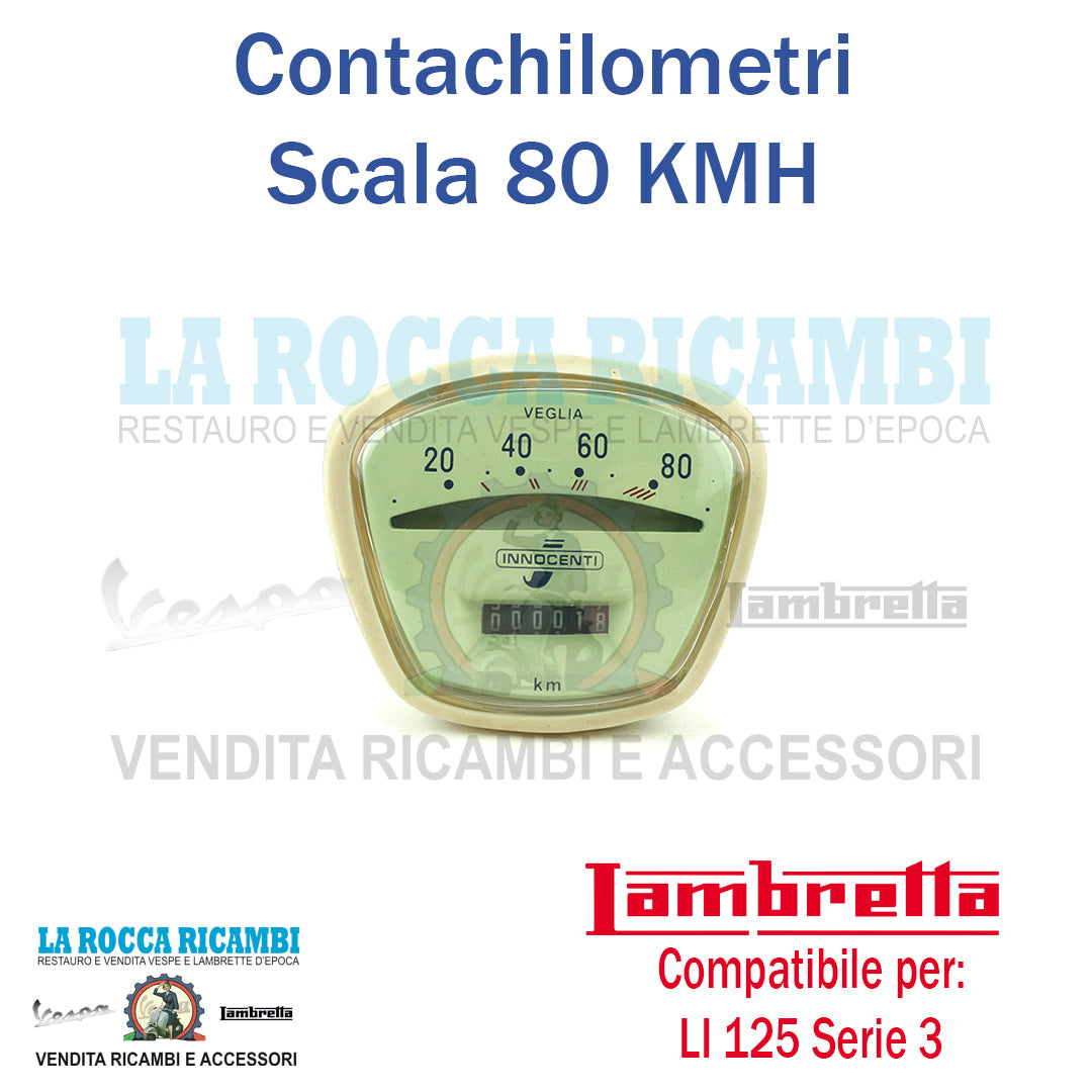 Contachilometri Scala 80 KMH Lambretta LI 125 Serie 3