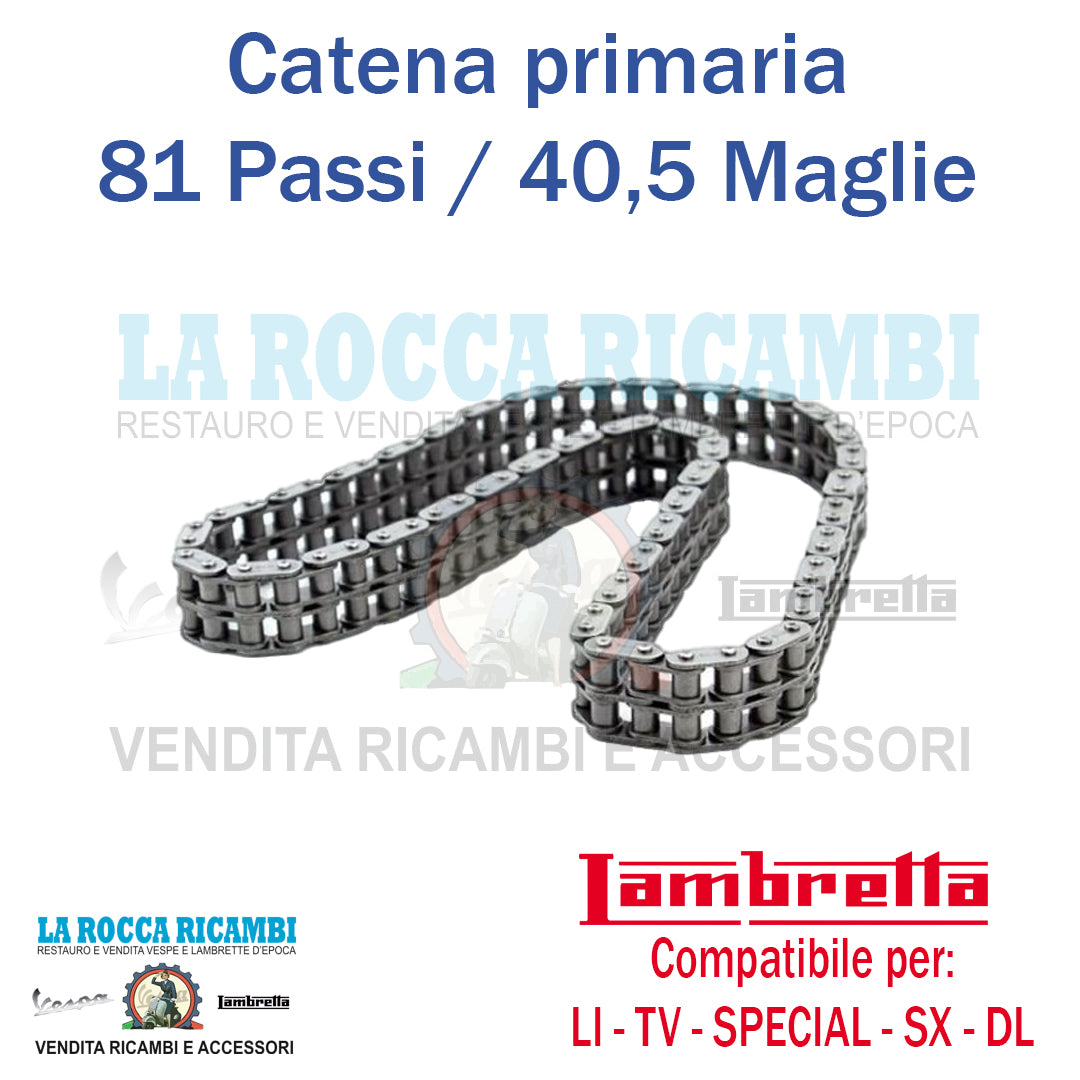 Catena Trasmissione Primaria 81 Passi 40,5 Maglie Lambretta LI - TV - SPECIAL - SX - DL