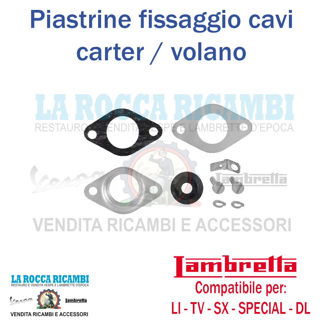 Kit piastrina fissaggio cavi carter volano Lambretta LI, LIS, SX, TV (serie 2-3), DL