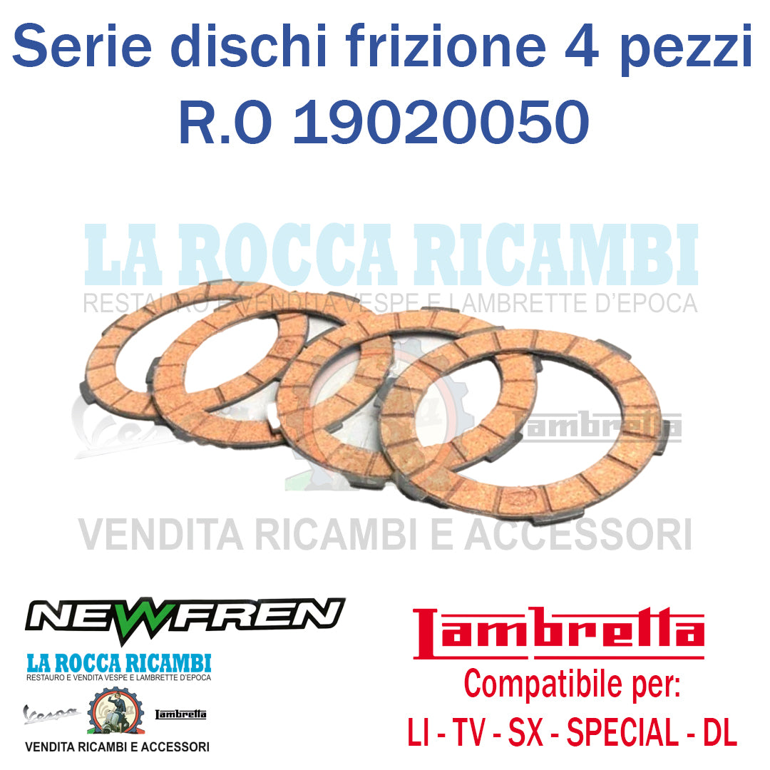 Dischi Frizione 4 Dischi Lambretta LI - TV - SX - SPECIAL - DL