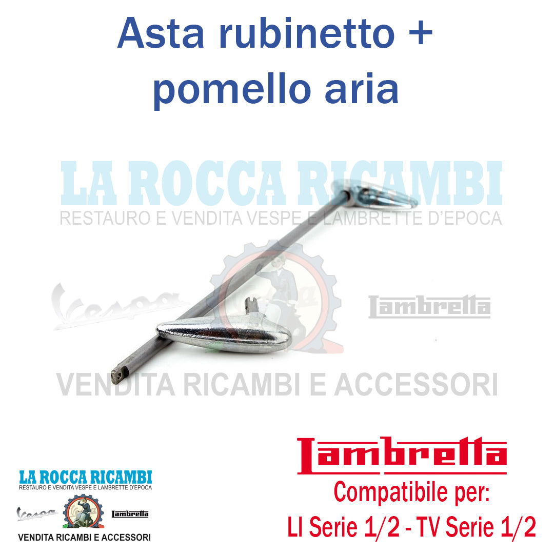 Leva Asta Benzina + Pomello Aria Lambretta LI Serie 1/2 - TV Serie 1/2