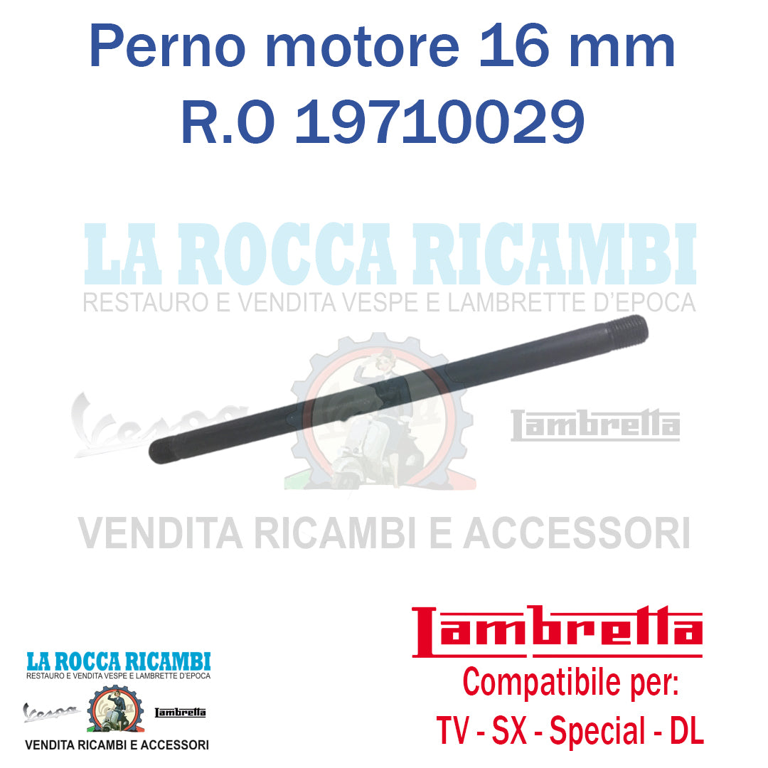 Perno Motore 16 mm (Modello Lungo) Lambretta TV 175 - Special - SX - DL