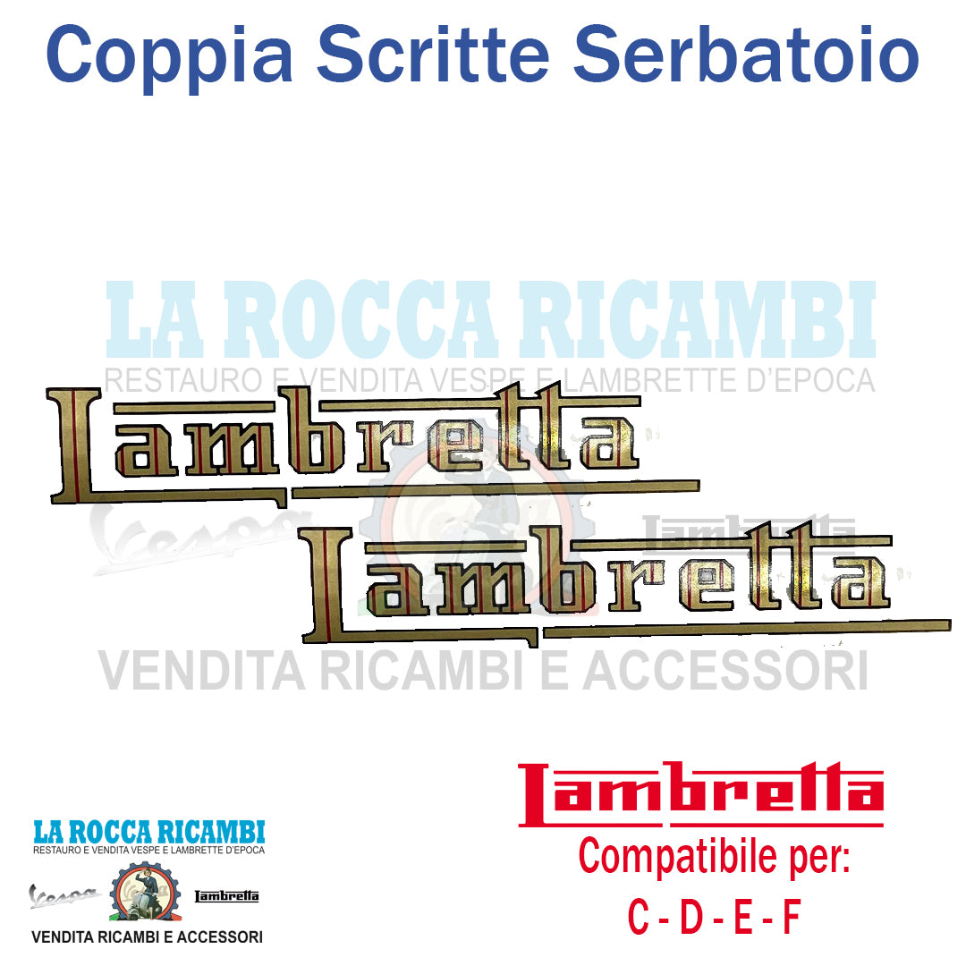 Scritte Adesive Serbatoio Lambretta C / D - R.O 6S120