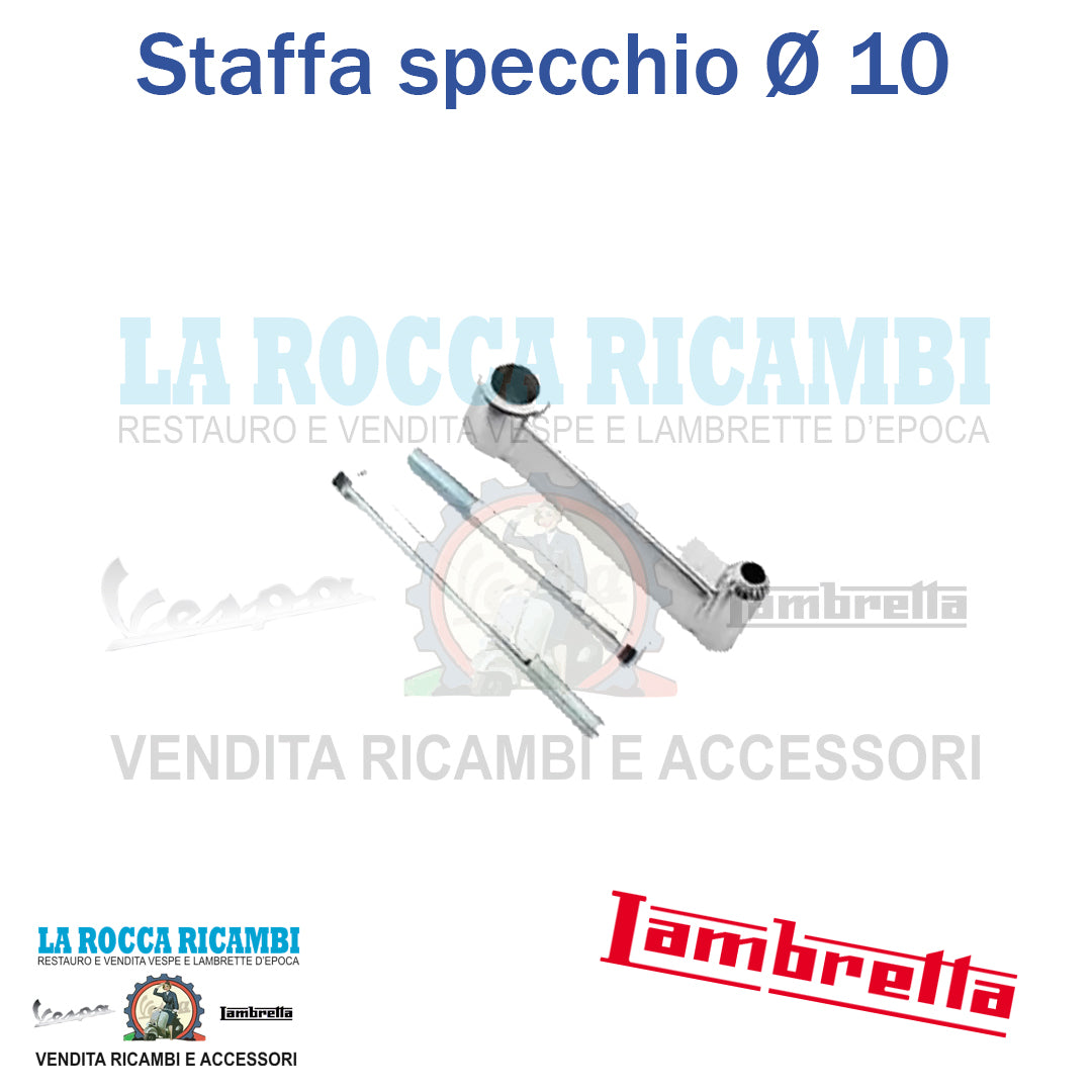 Staffa Supporto Specchio Passo 10 MM Sfilettato