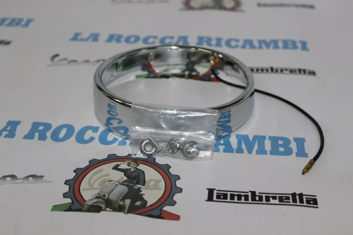 Ghiera Faro Anteriore Con Cavo Massa + Fissaggi Lambretta LI Serie 3