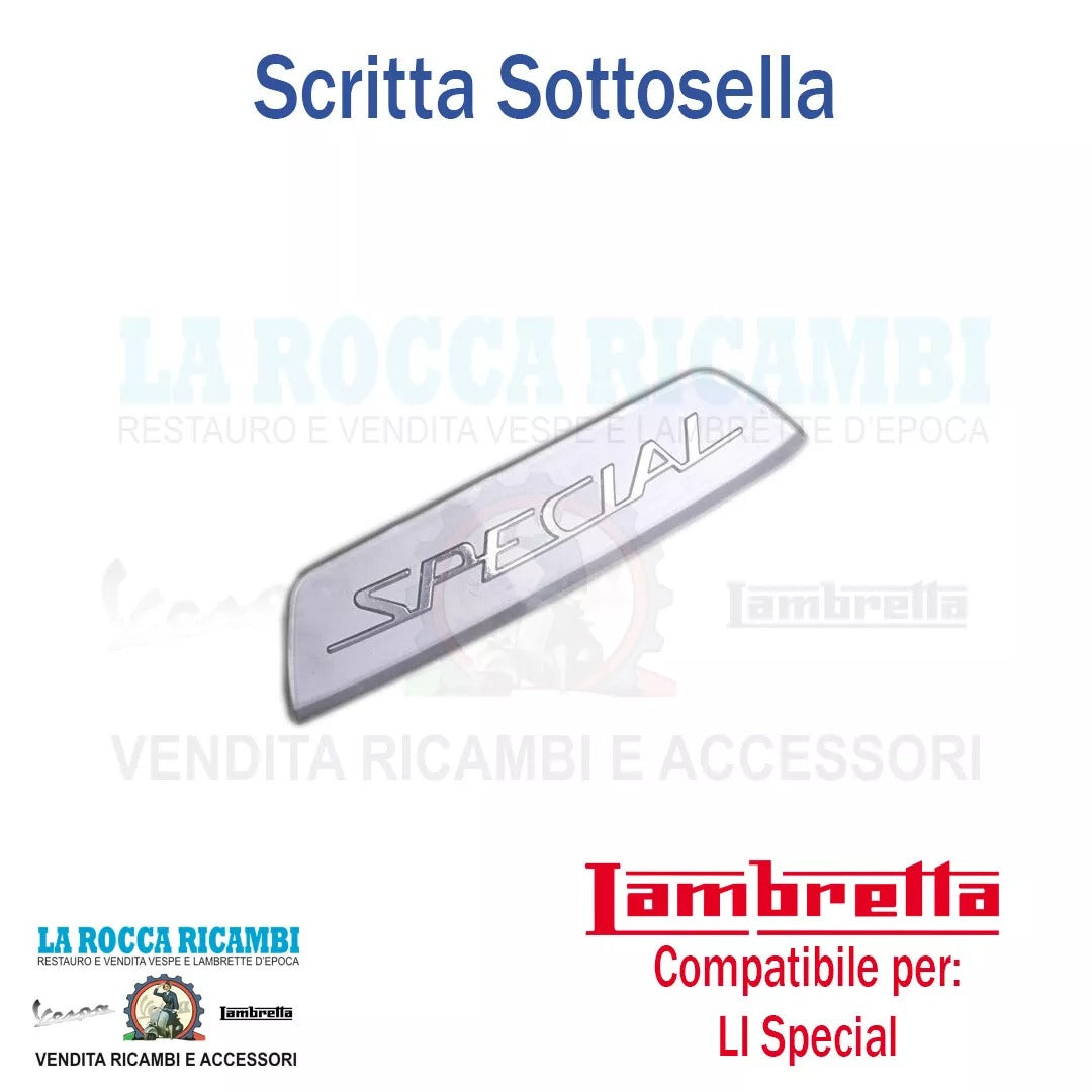 Scritta "SPECIAL" Sottosella Colore Argento Lambretta SPECIAL 125/150
