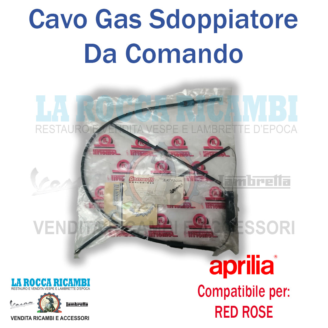 Cavo Gas Con Sdoppiatore APRILIA RED ROSE 1987/1994 Da Comando a Sdoppiatore R.O. 8214097