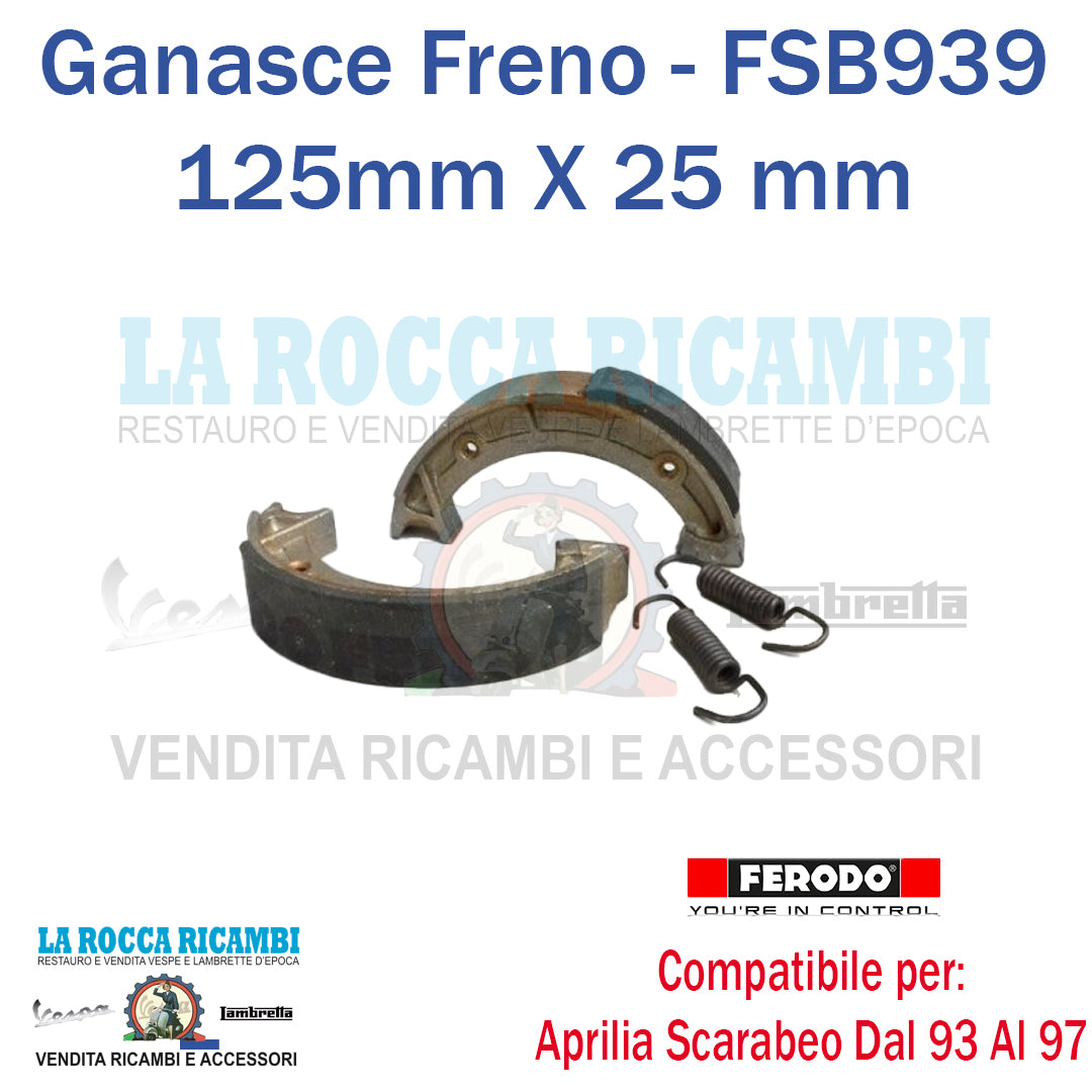 Ganasce Freno Anteriore APRILIA SCARABEO DAL 1993 AL 1997 125 X 25 MM